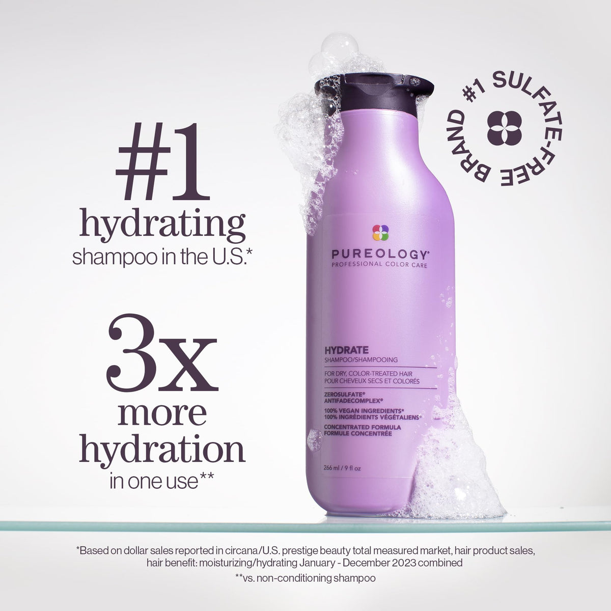 Pureology Hydrate Shampoo 1.7 fl oz back view