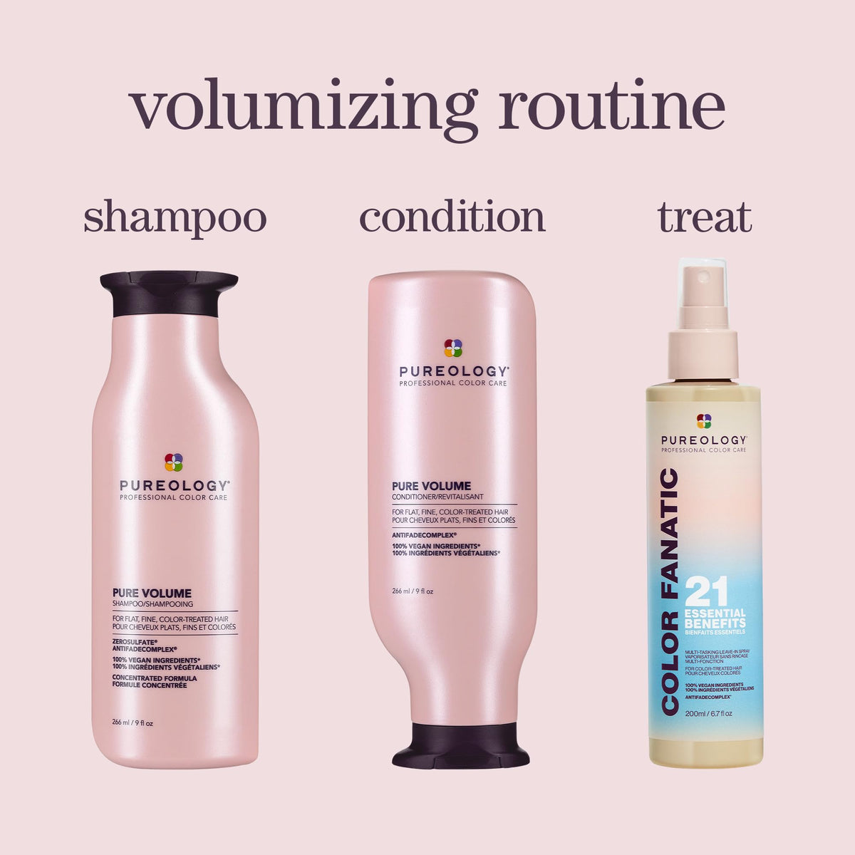 Pureology Pure Volume Shampoo close-up of label
