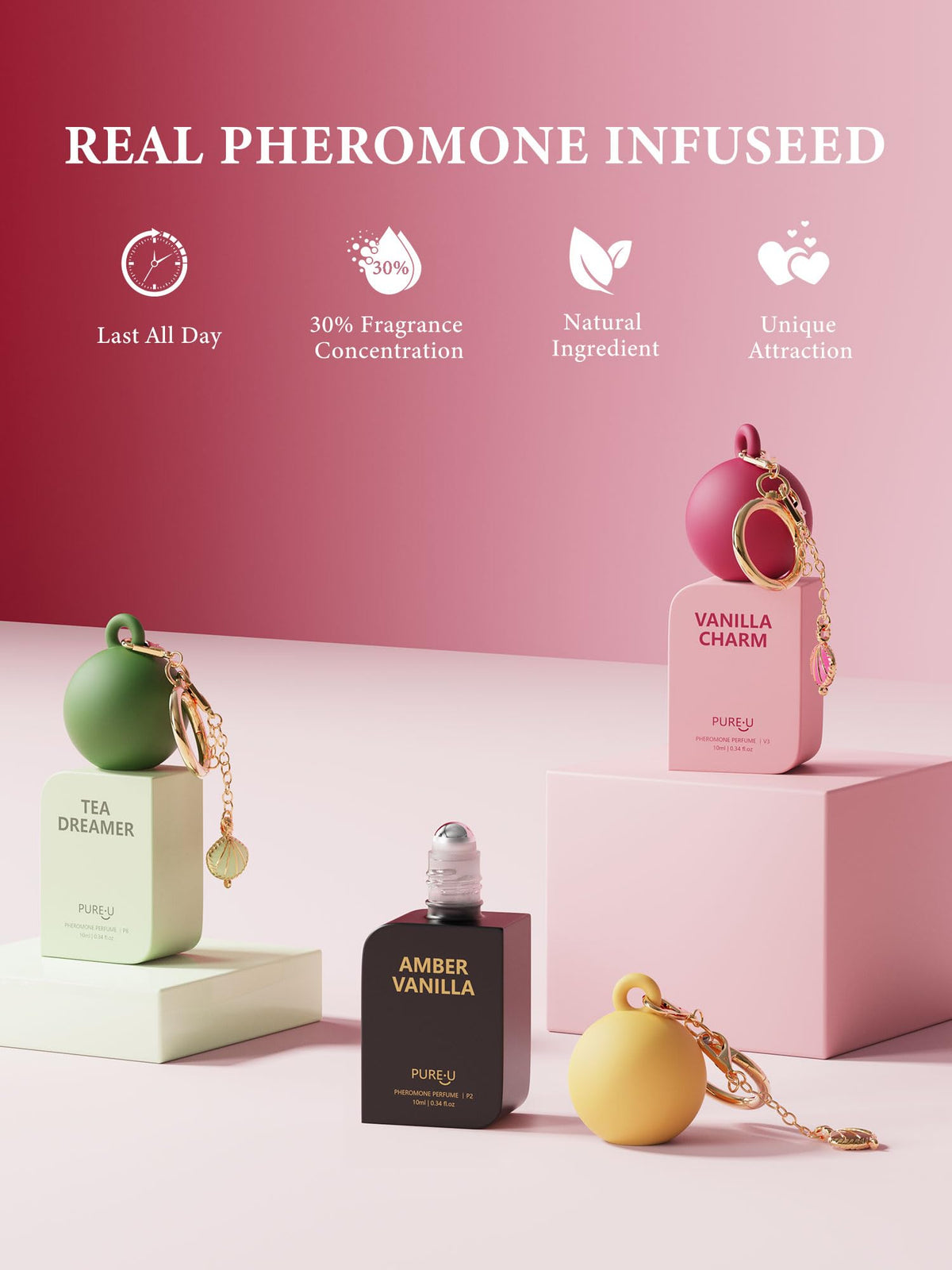PUREU Amber Vanilla Pheromone Perfume Oil packaging