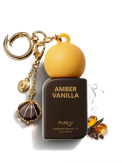 PUREU Amber Vanilla Pheromone Perfume Oil roll-on with keychain