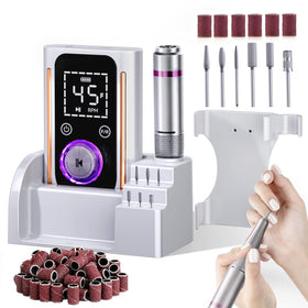 Puriom Nail Drill portable electric file white model front view