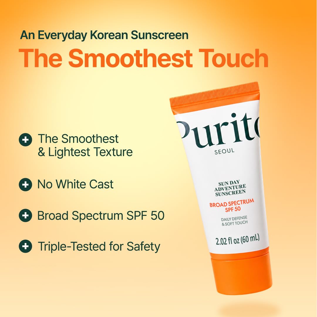PURITO Korean Sunscreen SPF 50 back view with ingredients