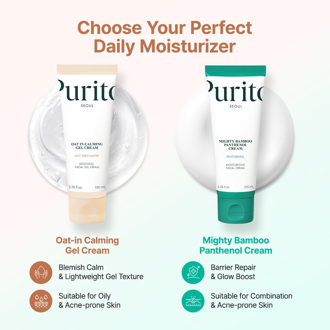 PURITO Oat Calming Gel Cream open jar with gel visible