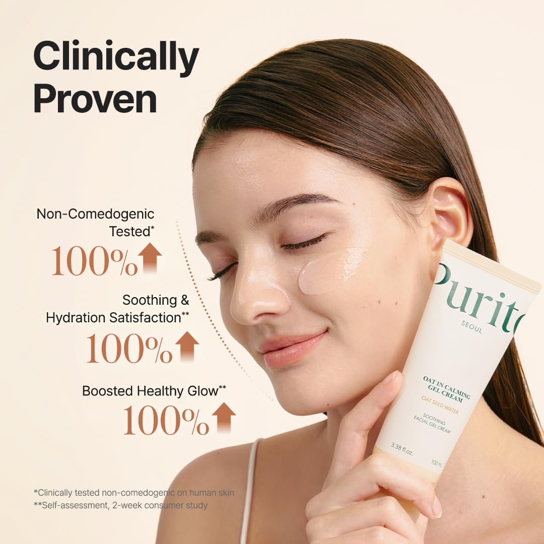 PURITO Oat Calming Gel Cream side view showing packaging
