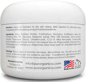 PurOrganica Urea Cream 40% in use on cracked heels