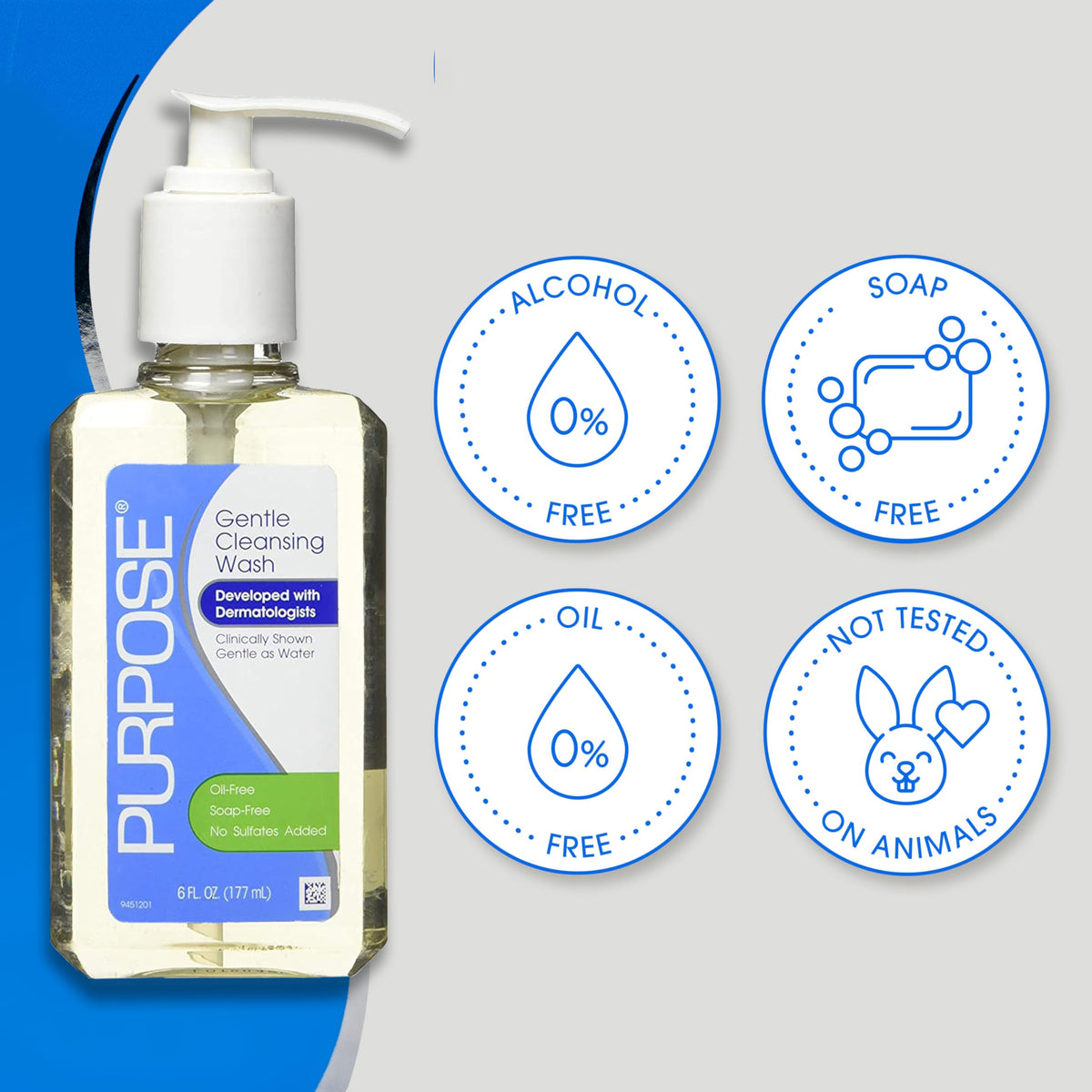 Purpose Gentle Cleansing Wash in bathroom setting