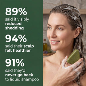 Pwkvsn Scalp Revival Shampoo Bar with green tea leaves