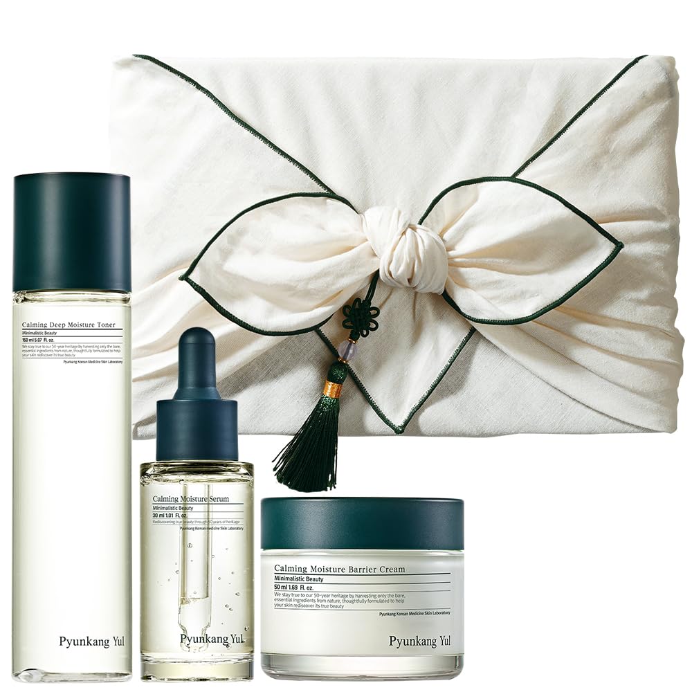 Pyunkang Yul Calming Skincare Gift Set includes three items with premium gift wrapping