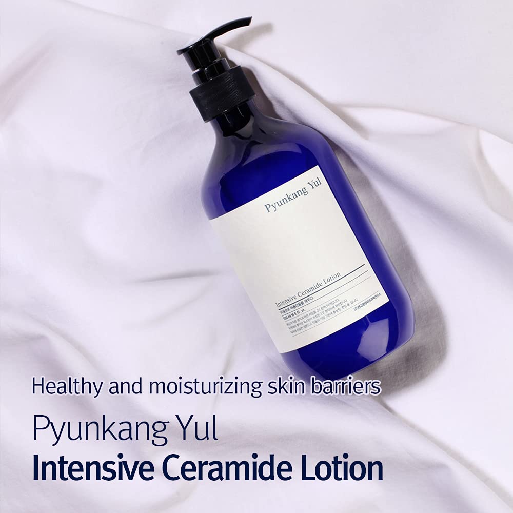 Pyunkang Yul Intensive Ceramide Body Lotion in a bathroom setting
