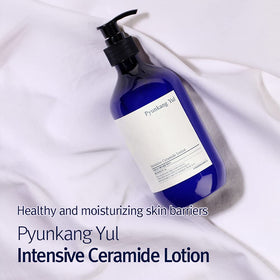 Pyunkang Yul Intensive Ceramide Body Lotion in a bathroom setting