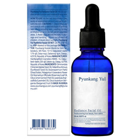 Pyunkang Yul Radiance Face Oil alongside skincare products