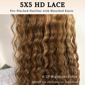 PYY Deep Wave Lace Front Wig 20 Inch close-up of lace front