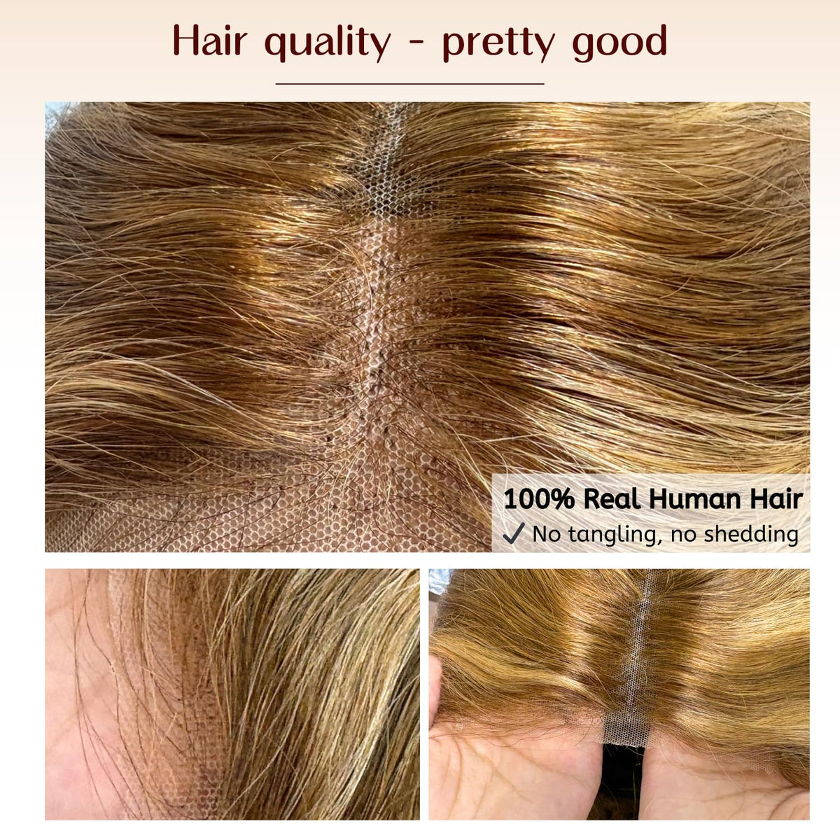 PYY Deep Wave Lace Front Wig 20 Inch side view showing highlights