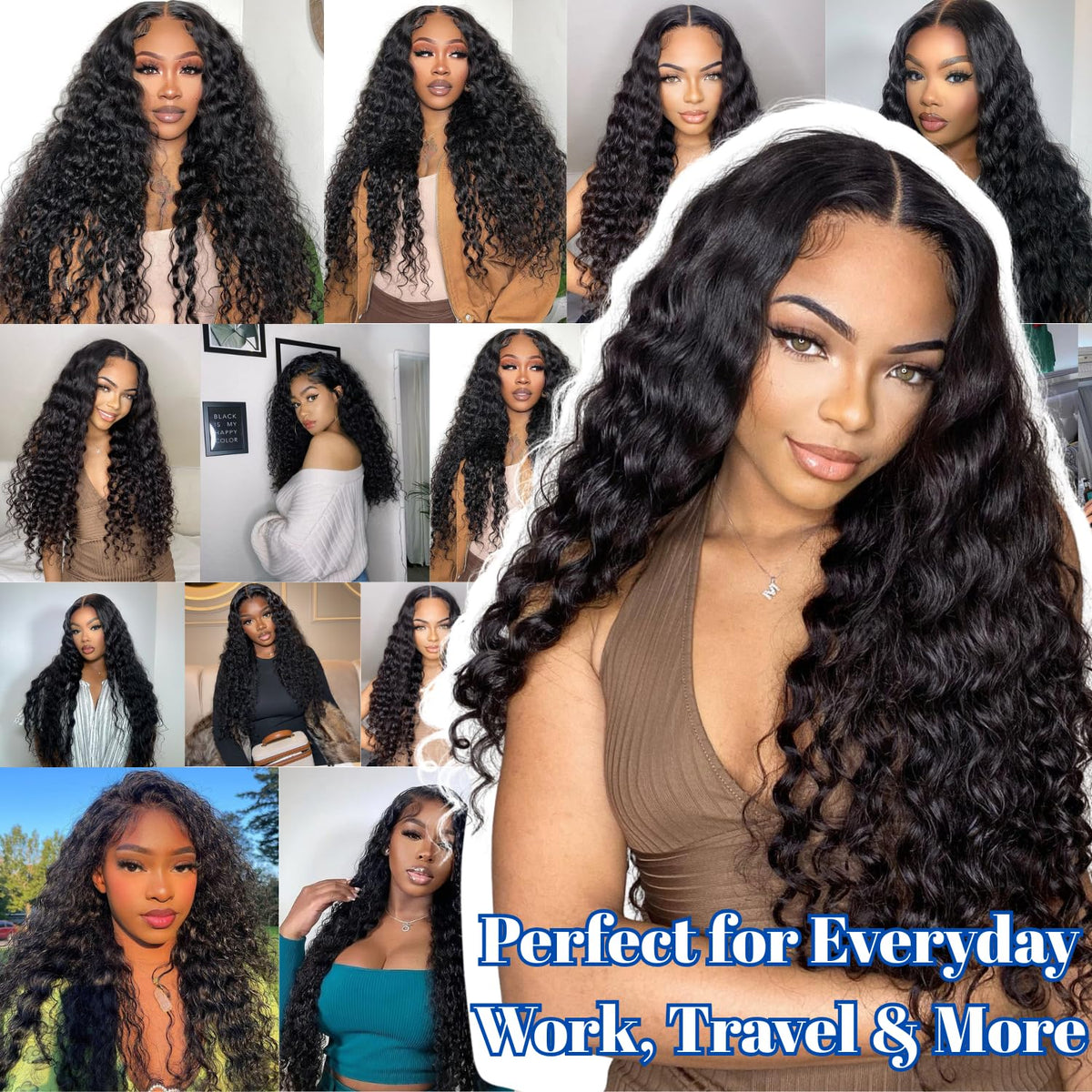 PYY Deep Wave Lace Front Wig 28 Inch on mannequin