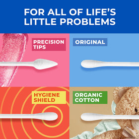 Q-tips Cotton Swabs 750 Count showing recyclable packaging
