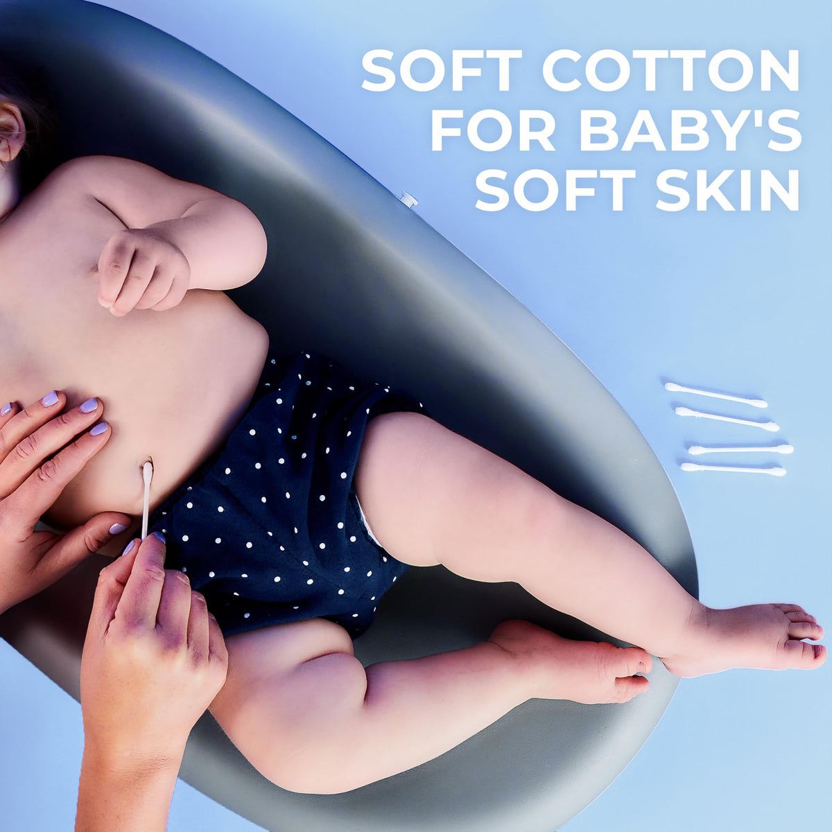 Q-tips Cotton Swabs cleaning keyboard with precision