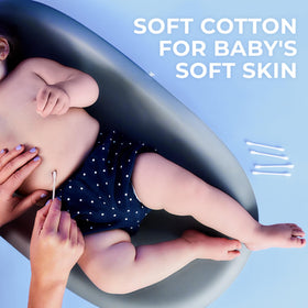 Q-tips Cotton Swabs cleaning keyboard with precision
