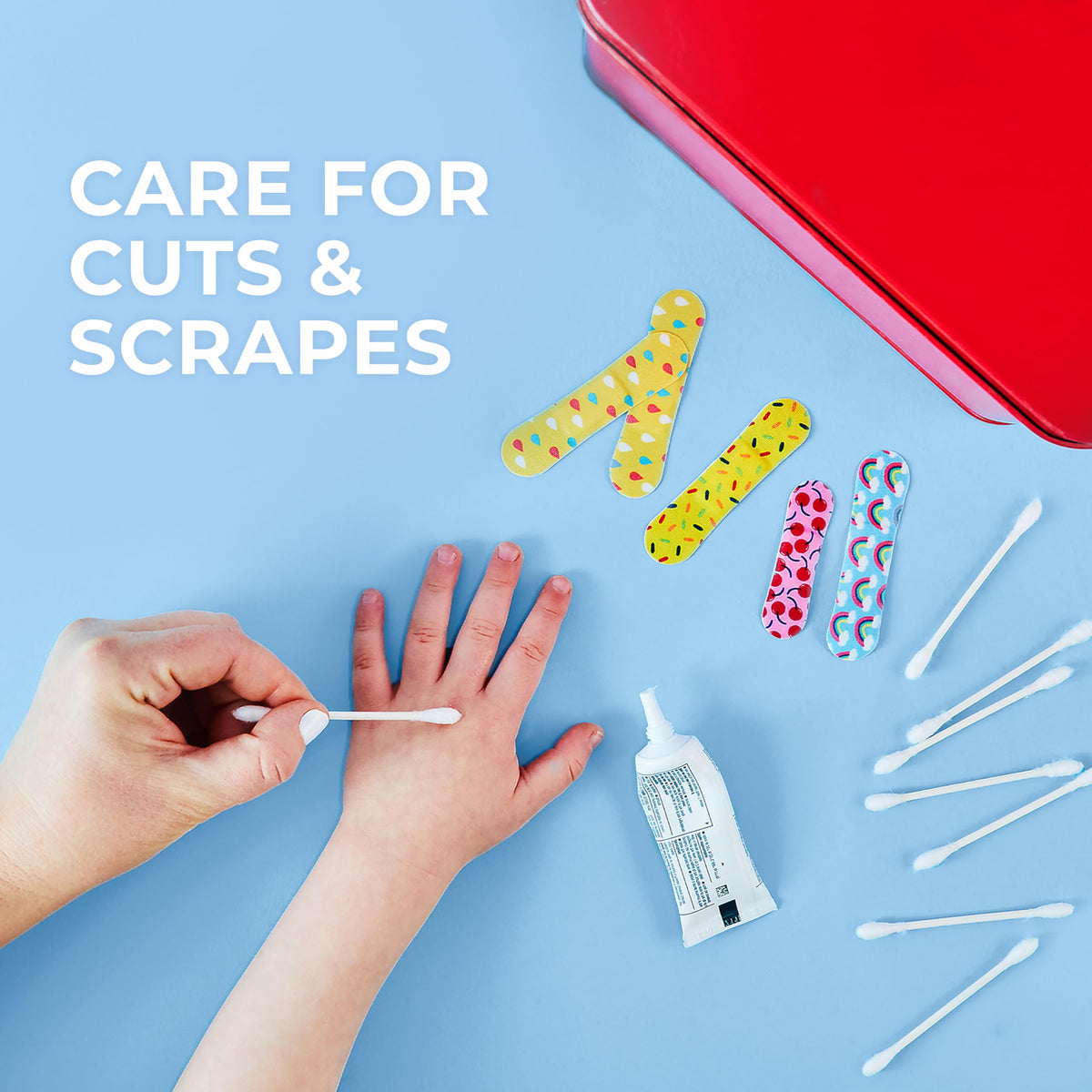 Q-tips Cotton Swabs in use for baby care