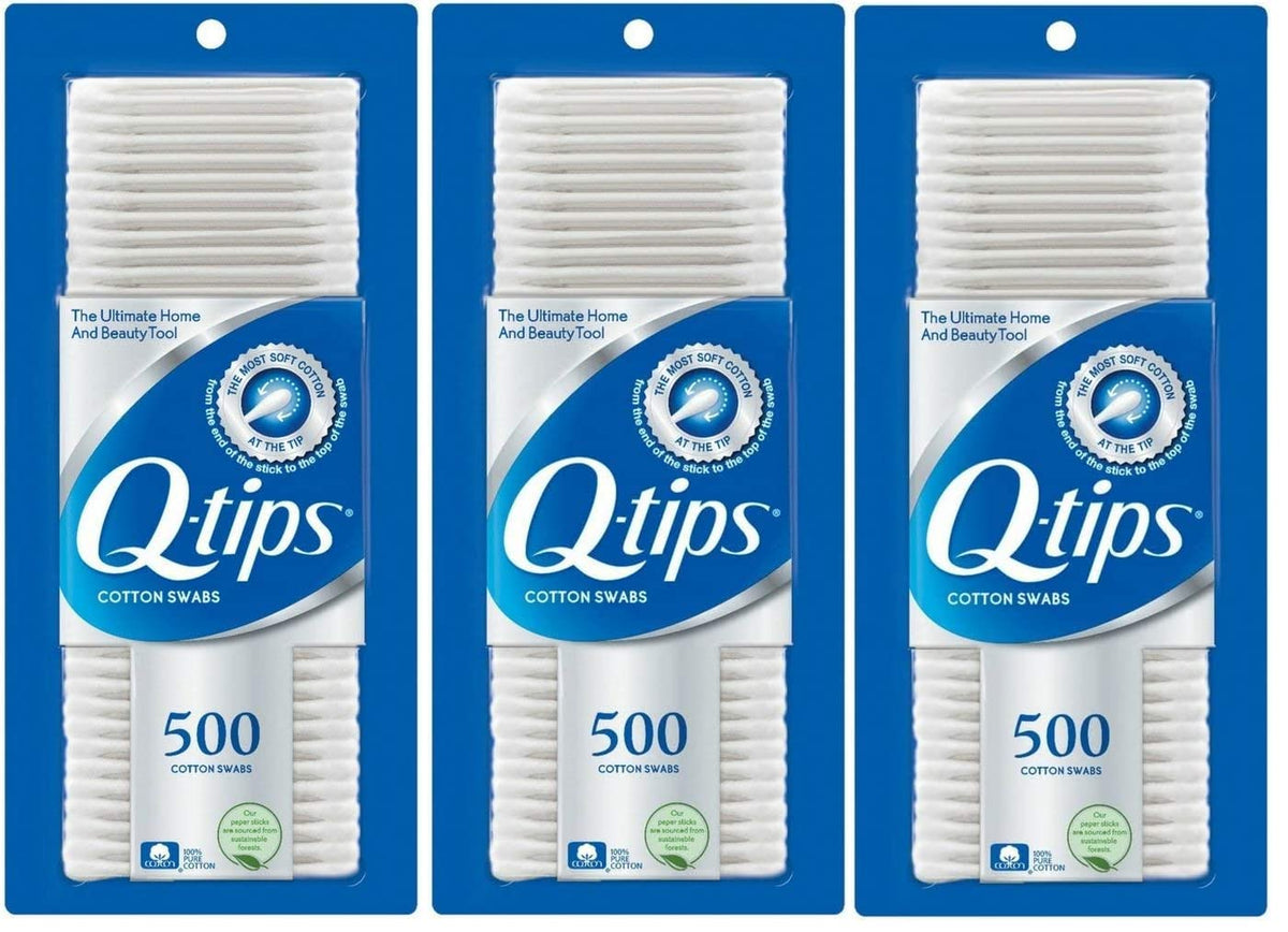 Q-tips Cotton Swabs Pack of 3 front view