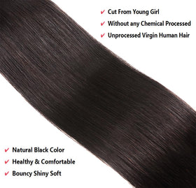 Qanlynny Brazilian Virgin Straight Hair Bundles close-up of texture