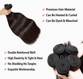 Qanlynny Brazilian Virgin Straight Hair Bundles packaging