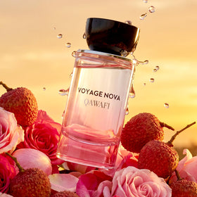 QAWAFI Voyage Nova Eau de Parfum with flowers