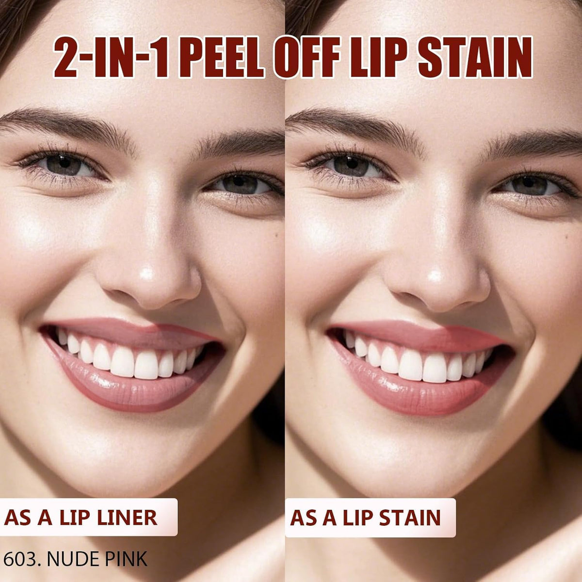 QCMME Lip Liner Stain Peel Off Nude Pink packaging
