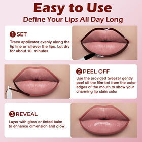 QCMME Lip Liner Stain Peel Off Nude Pink swatch on skin