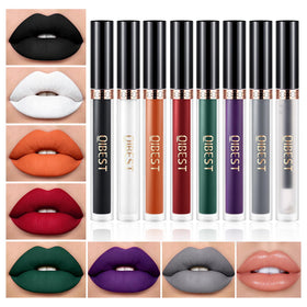 QiBest 8Pcs Goth Liquid Lipstick Set with vibrant matte shades