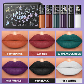QiBest Halloween lipstick set in stylish black packaging