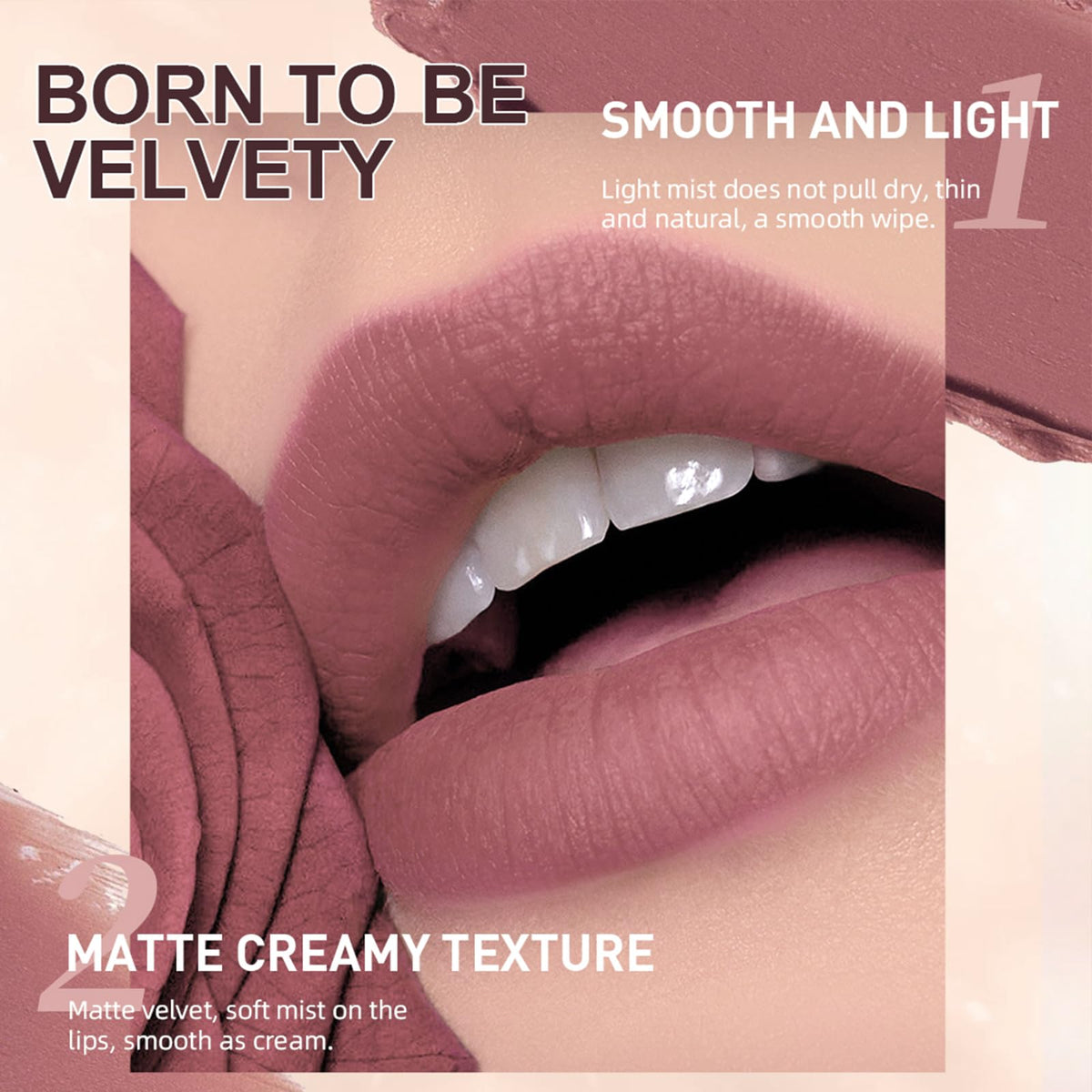QiBest Lipstick and Lip Liner set on a vanity