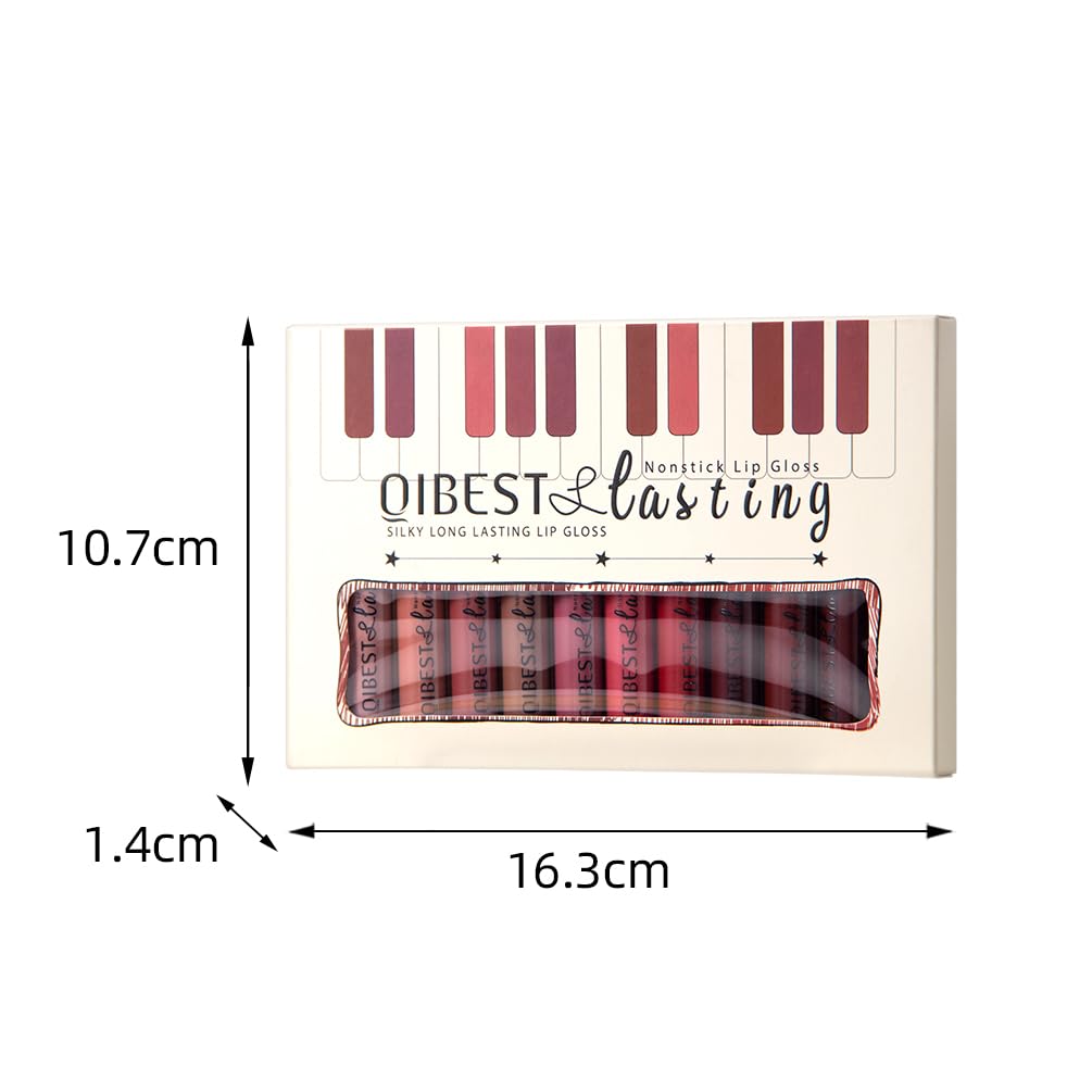 QiBest lipsticks on a vanity with makeup tools