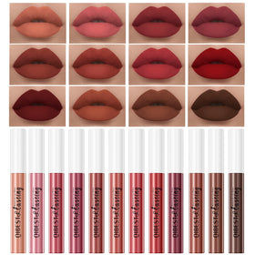 QiBest Velvet Matte Liquid Lipstick Set 12 shades front view