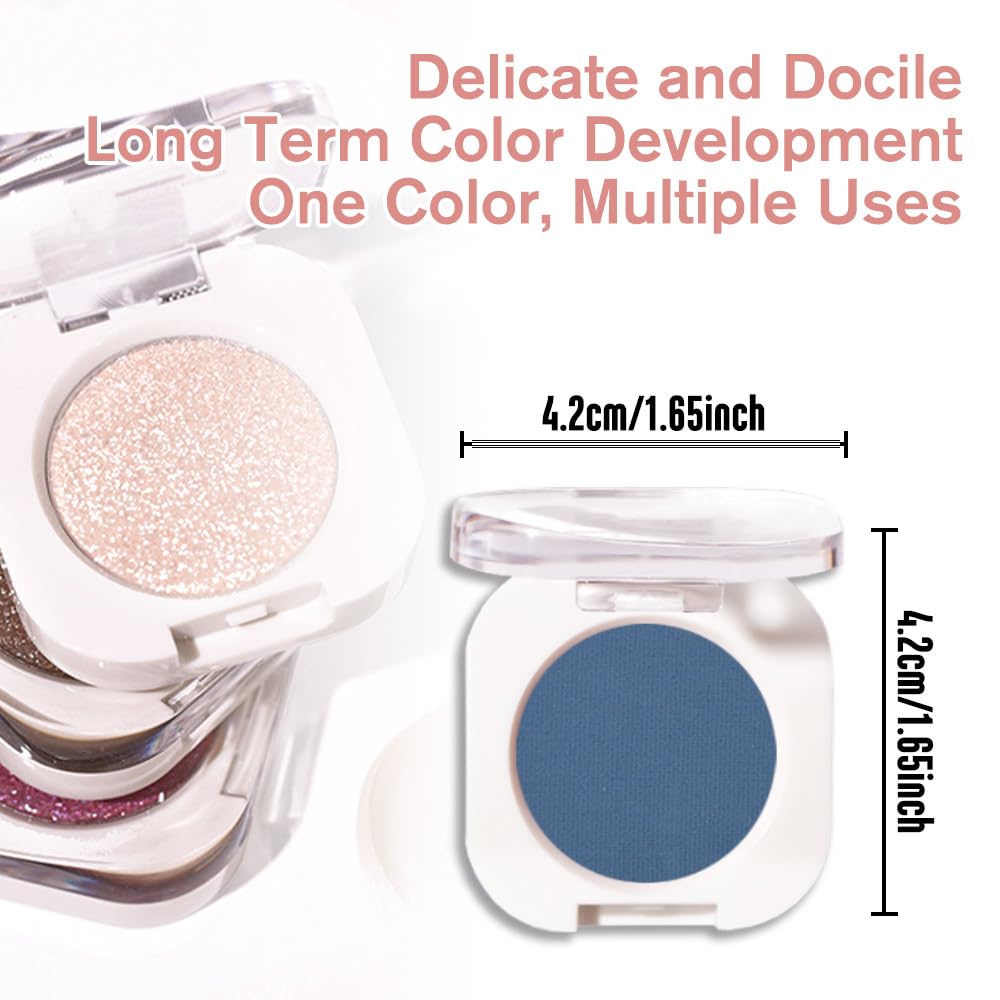 QIDSTERS Blue Matte Single Eyeshadow applied on eyelids