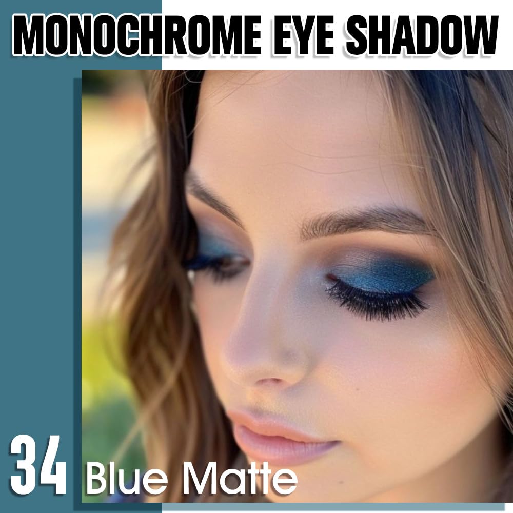 QIDSTERS Blue Matte Single Eyeshadow shade swatch on skin