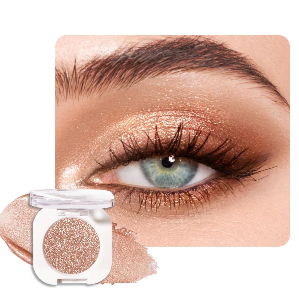 QIDSTERS Light Brown Glitter Eyeshadow Mini front view