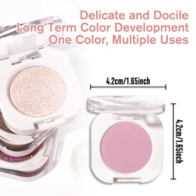 QIDSTERS Light Peach Matte Eyeshadow with brush for application
