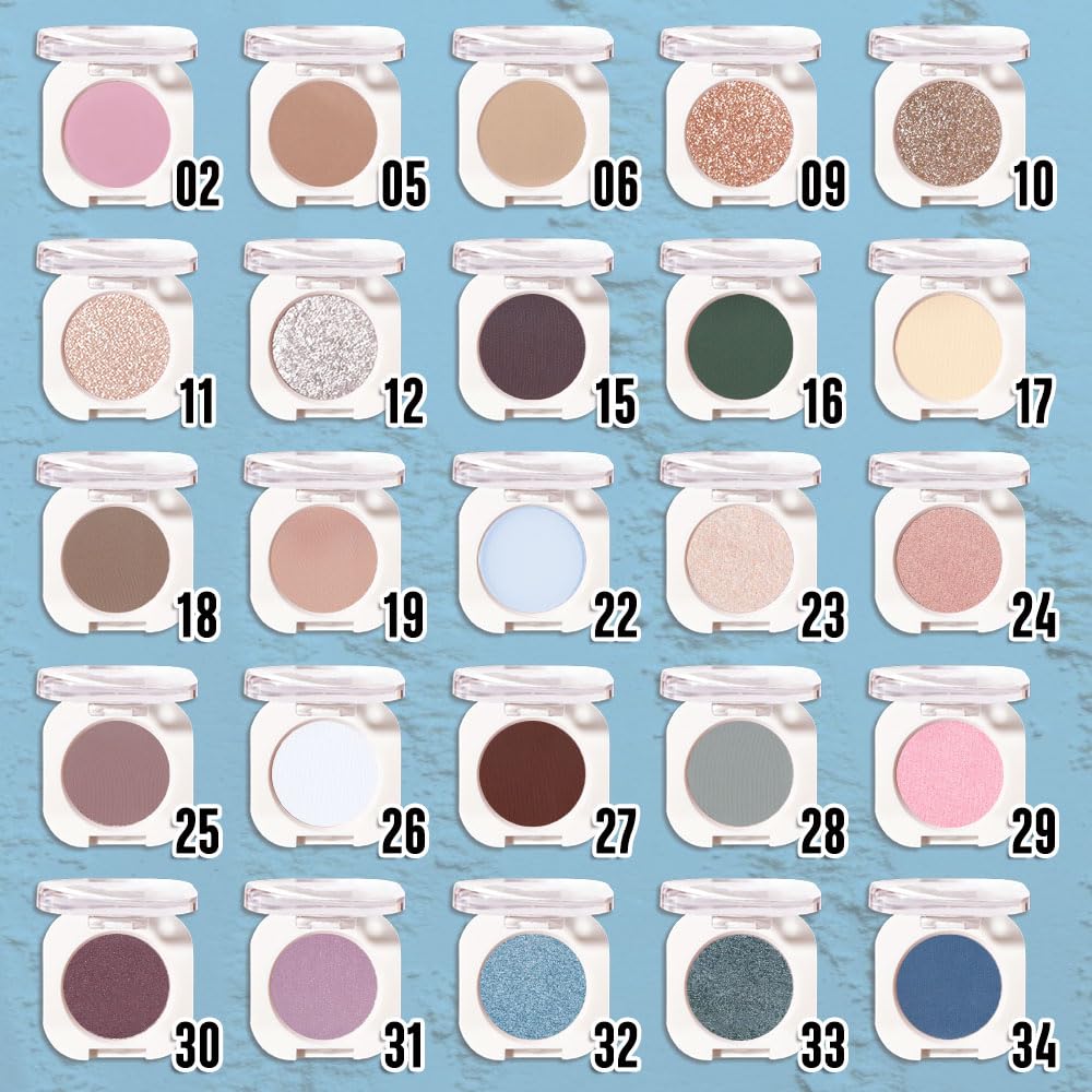 QIDSTERS Sky Blue Metallic Eyeshadow Mini swatch on skin