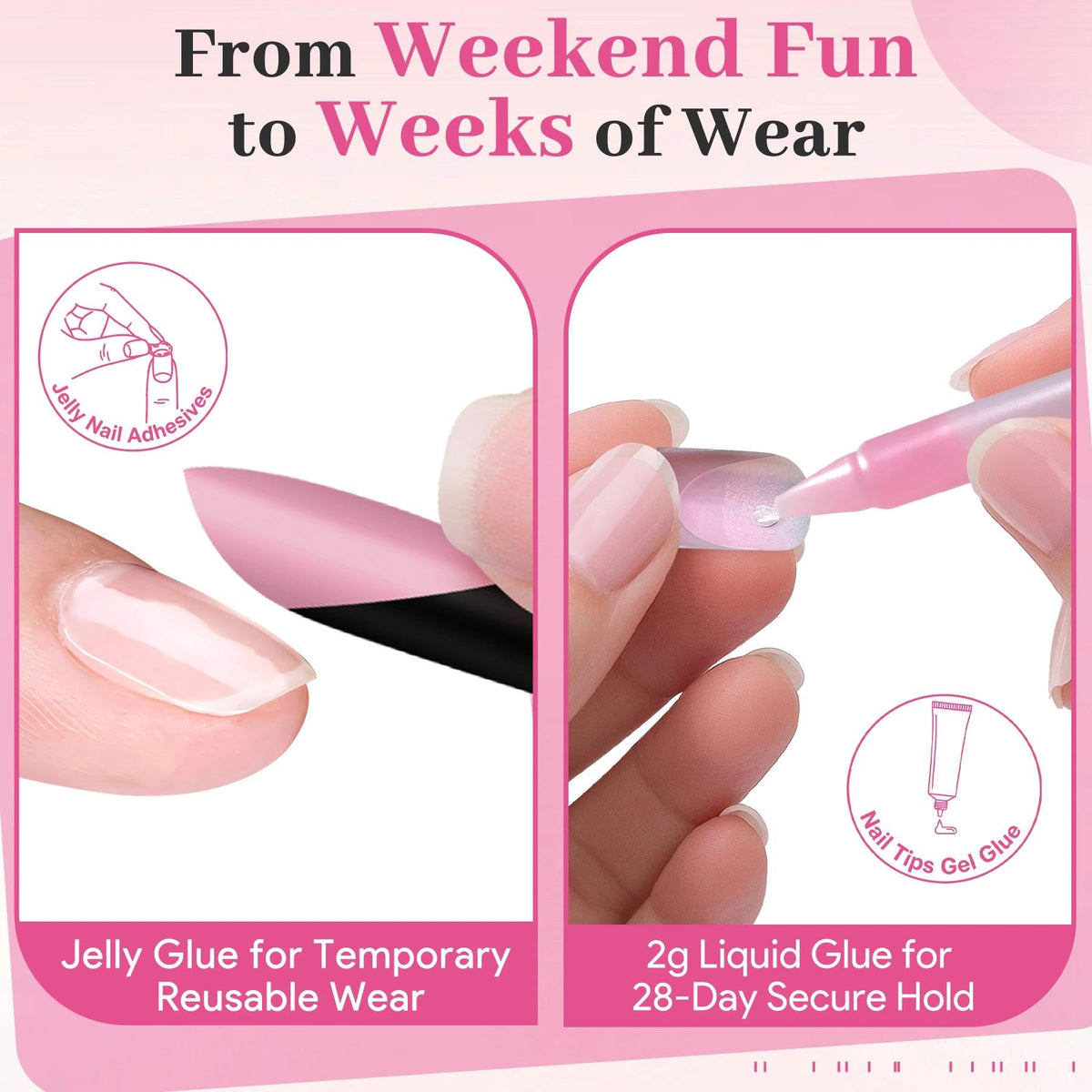 QIEK 60-piece nail kit with various sizes