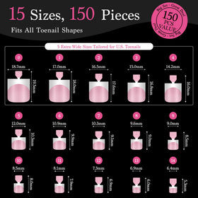 QIEK Baby Pink French Tip Press On Toenails packaging