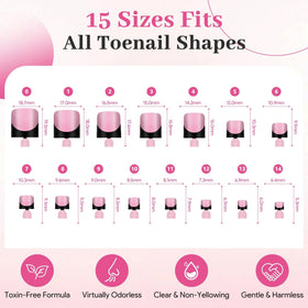 QIEK Black French Tip Press On Nails packaging