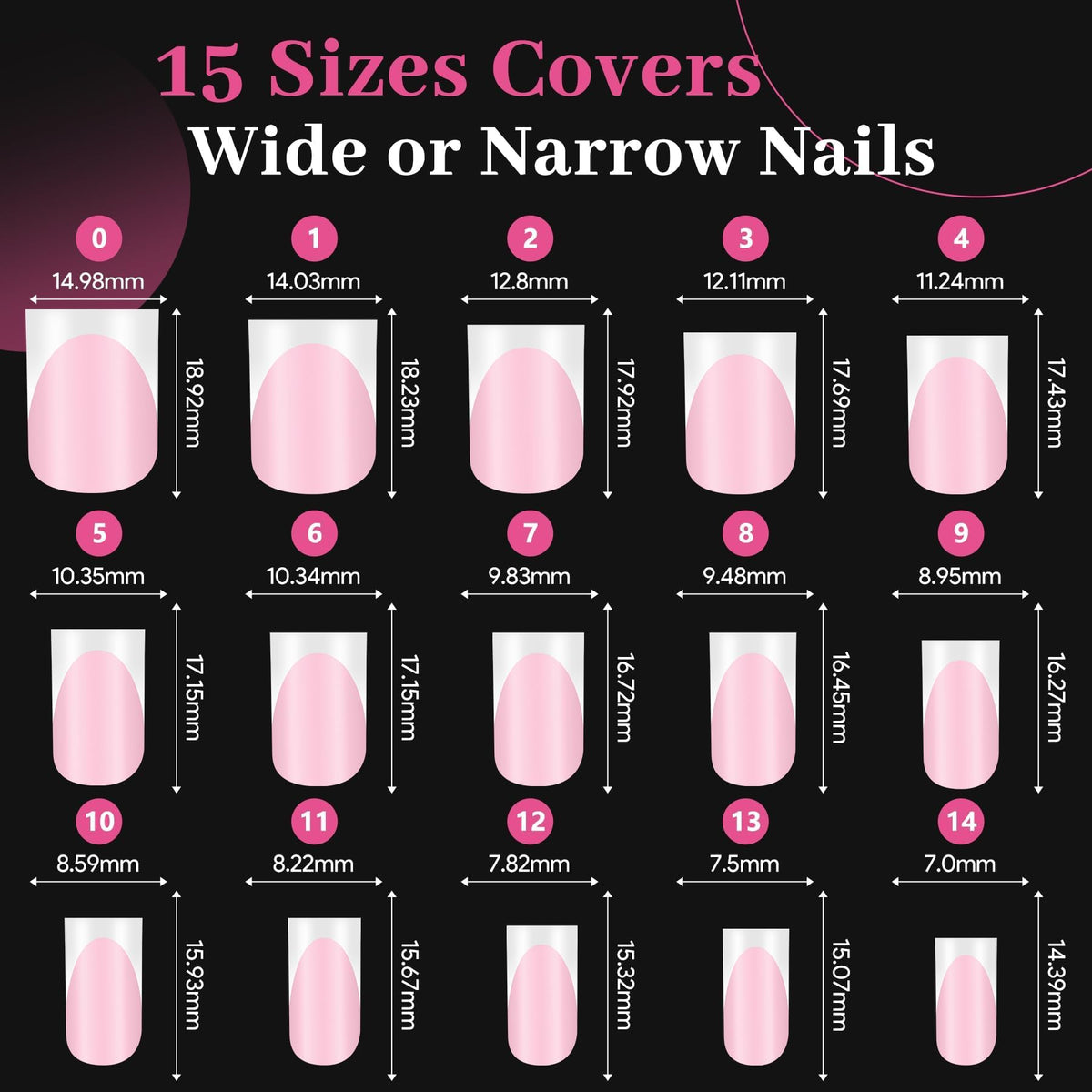 QIEK Light Pink French Tip Press On Toenails set