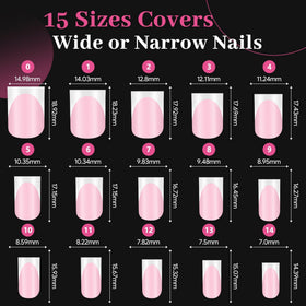 QIEK Light Pink French Tip Press On Toenails set