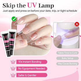 QIEK nail glue application on press on nails