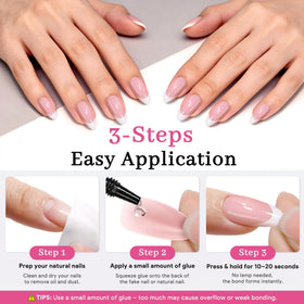 QIEK Nail Glue showing strong hold on nails