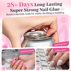 QIEK nail glue with nail file and prep pads