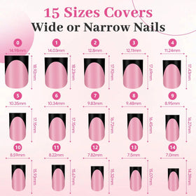 QIEK press on nails with numbered tabs for sizing