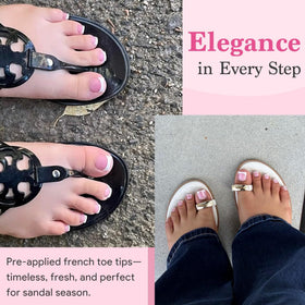 QIEK toenails with rhinestones and nail art applied