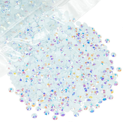 qiipii 1280PCS White AB Resin Rhinestones front view