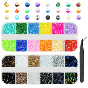qiipii 24 Colour Jelly Resin Rhinestones front view in packaging